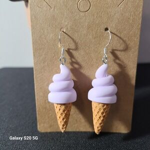 Handmade Ice Cream‎ Cone Earrings Cute Fun Novelty Food Dangle Drop Women NWOT